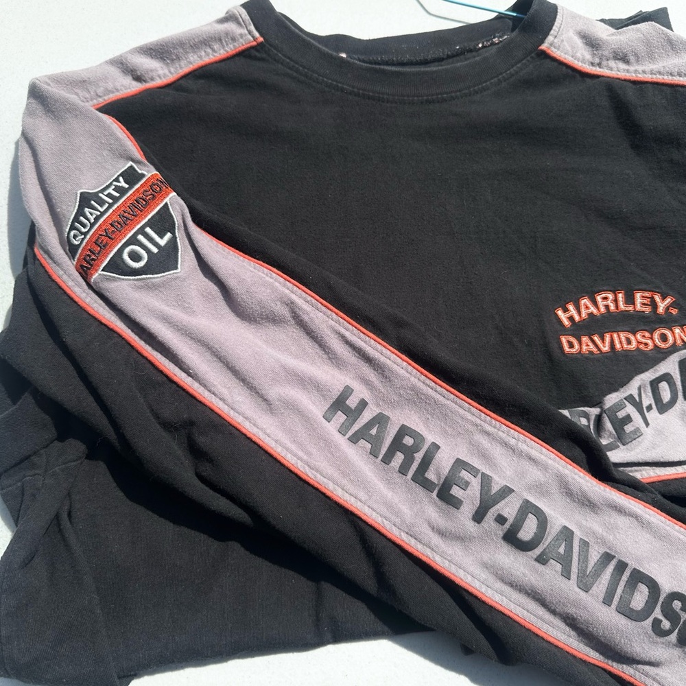 Harley-Davidson Black and Gray Long Sleeve Tee XL